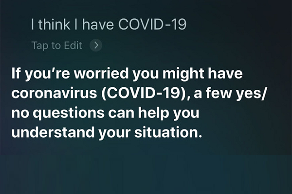 Apple updated Siri to help people who ask if they have coronavirus
