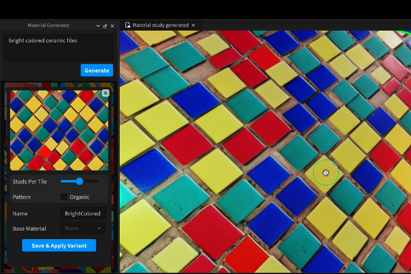 The new AI Material Generator in #Roblox Studio allows you to type