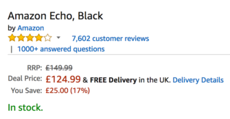 Amazon Echo Price Reduced Below Google Home in UK