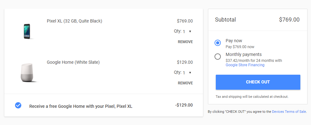 free-Google-Home-with-Pixel-purchase