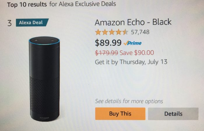 Amazon Echo 90 Dollars Off