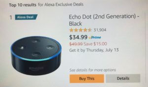 Echo Dot 35 Dollars Prime Day Deal