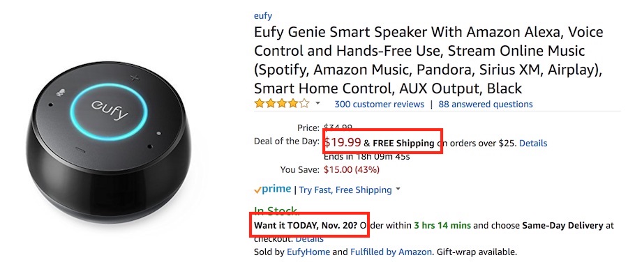Pick Up a Eufy Genie Echo Dot Clone for only 20 Dollars - Today Only 