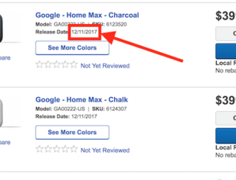 Google Home Max Release Date December 11 According to Best Buy