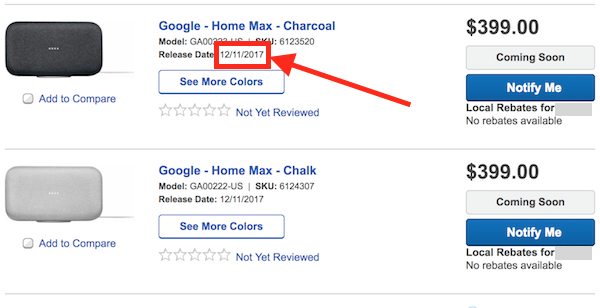 Google Home Max Release Date FI 2