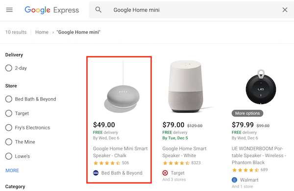 Google Home Mini Google Express FI