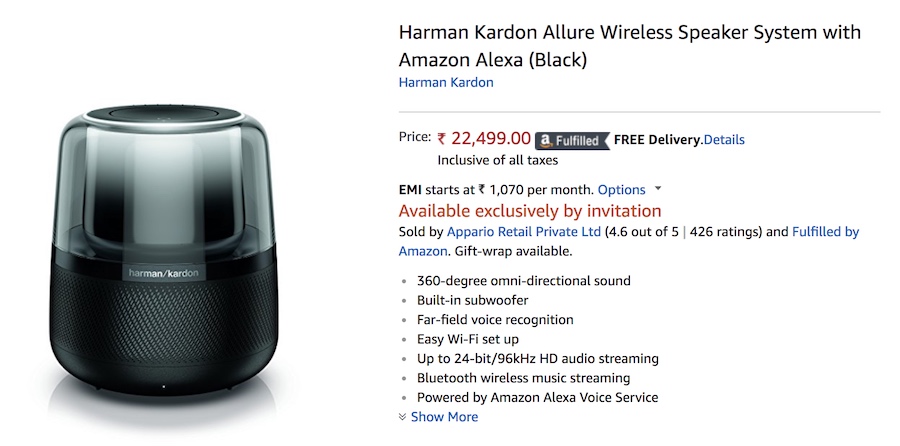 Harman Kardon Allure with Amazon Alexa Now Available in