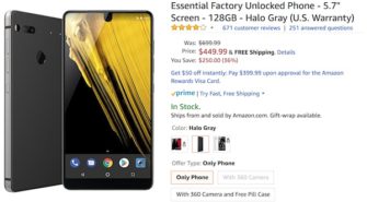 Essential Phone Halo Gray Ships with Alexa Installed