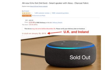 Amazon Echo Devices on Backorder Worldwide, Echo Dots Particularly Hard to Find in the U.K.