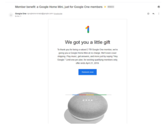 Google One Giving Away Free Google Home Minis to 2TB Users. One More Way Google Home Footprint Grows.