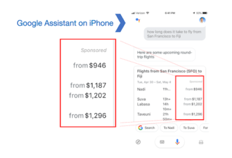 Google Assistant Now Showing Sponsored Link Ads for Some Travel Related Queries – EXCLUSIVE