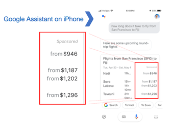 Google Assistant Now Showing Sponsored Link Ads for Some Travel Related Queries – EXCLUSIVE