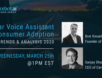 New Webinar: Voice Assistant Adoption in the Car – Cerence CEO Sanjay Dhawan Joins Bret Kinsella to Discuss Latest Data and Trends