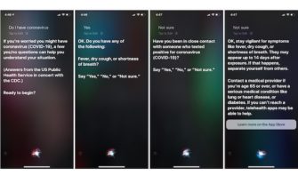 Apple Siri Will Now Walk Users Through the CDC COVID-19 Assessment Questions and Then Recommend Telehealth Apps, Alexa and Google Assistant Only Offer Basic Information