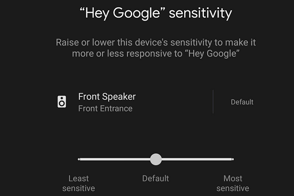 Google Sensitivity