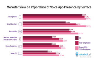 Marketers Favor Smartphones for Voice Apps but Big Companies Still Like Smart Speakers – New Report