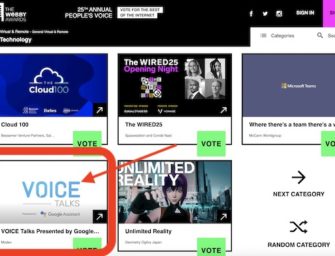 Vote for Voice Talks for the Webby Awards 2021 – Last Chance Today