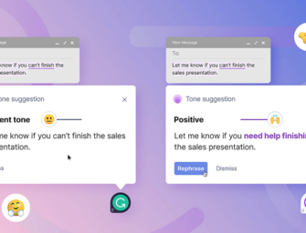 Grammarly’s AI Writing Assistant Now Suggests Tone Rewrites for More Positive and Personable Communication