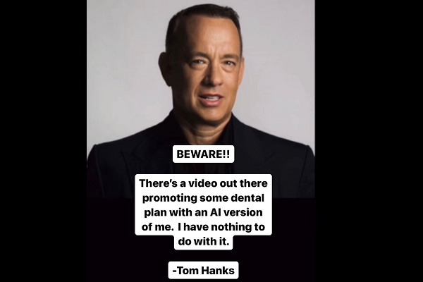 Tom Hanks Warns of Deepfake Hanks Dental Ad